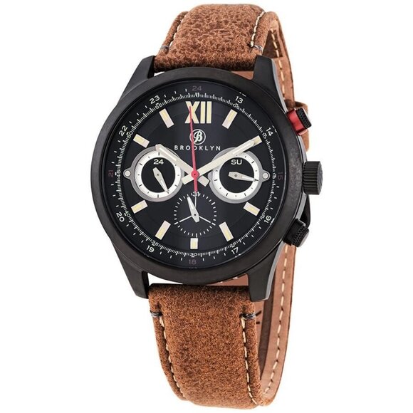 NWT Authentic Brooklyn Watch Co. Open Box - Stuyvesant Quartz Black Dial Men's W - Picture 1 of 7